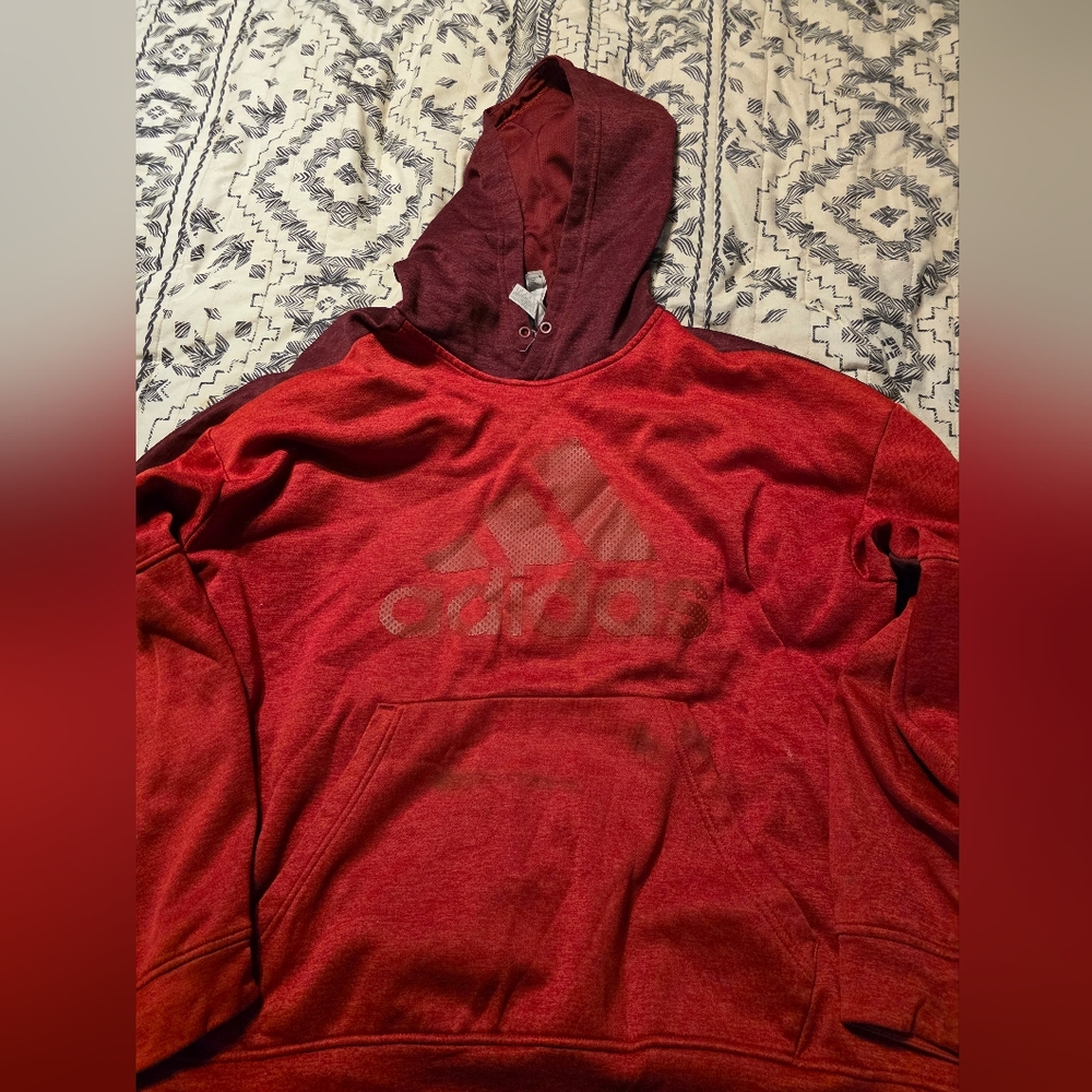 Adidas Men's Red Hoodie